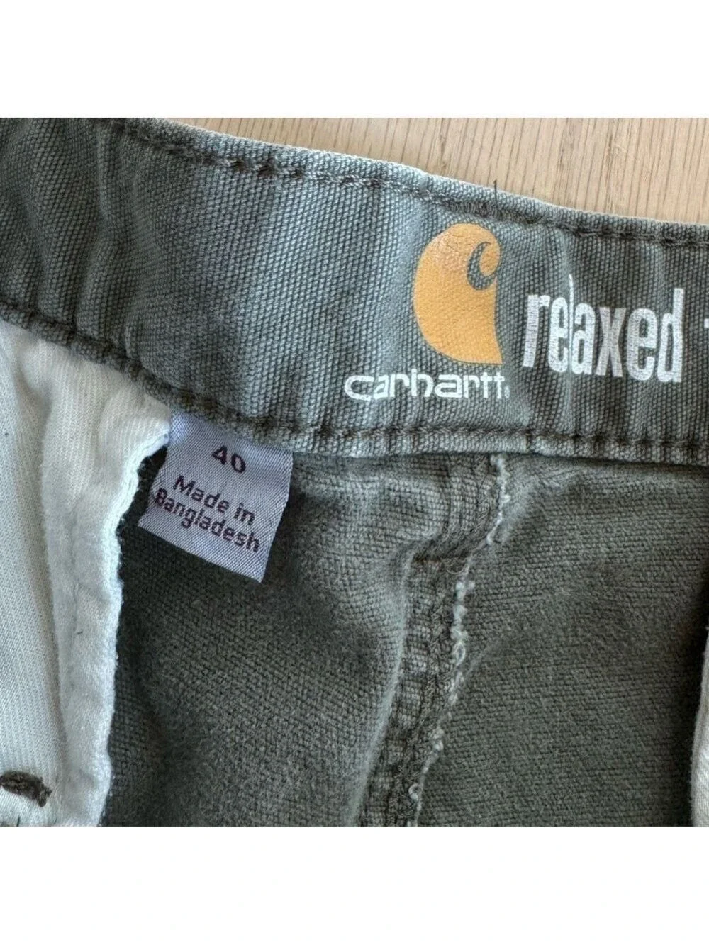 Carhartt Cargo Shorts Relaxed Fit Canvas Utility Work Short Olive Green Size 40